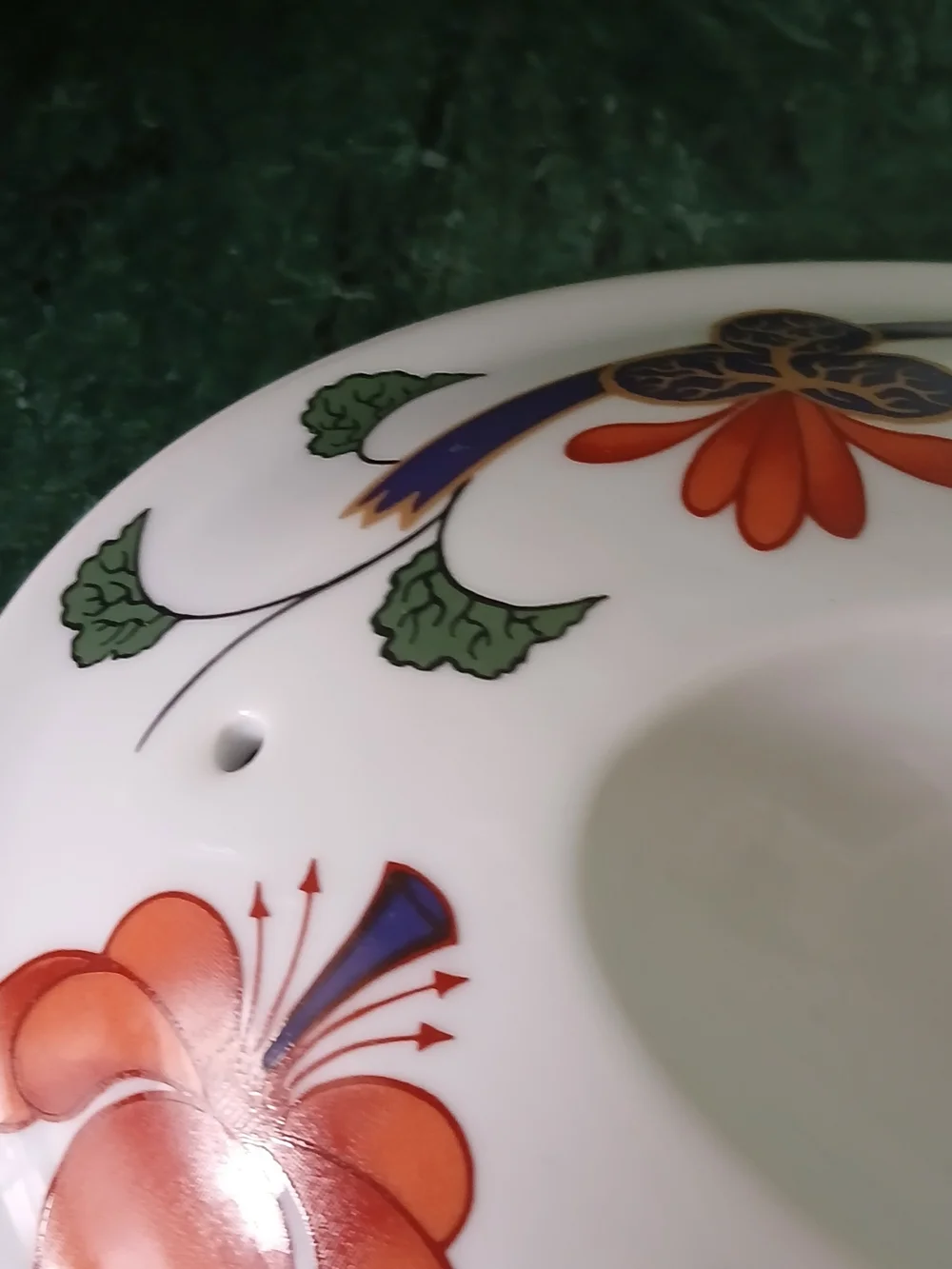 Royal Worcester White Covered Casserole with Orange Floral & Purple Vine Motif